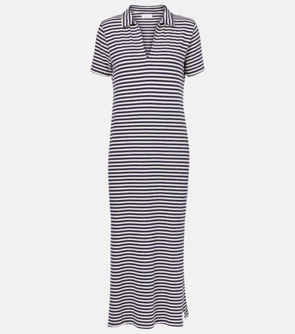 Velvet Khan striped cotton jersey midi dress