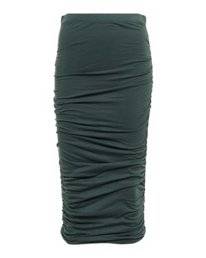 Velvet Lisa ruched cotton-blend midi skirt