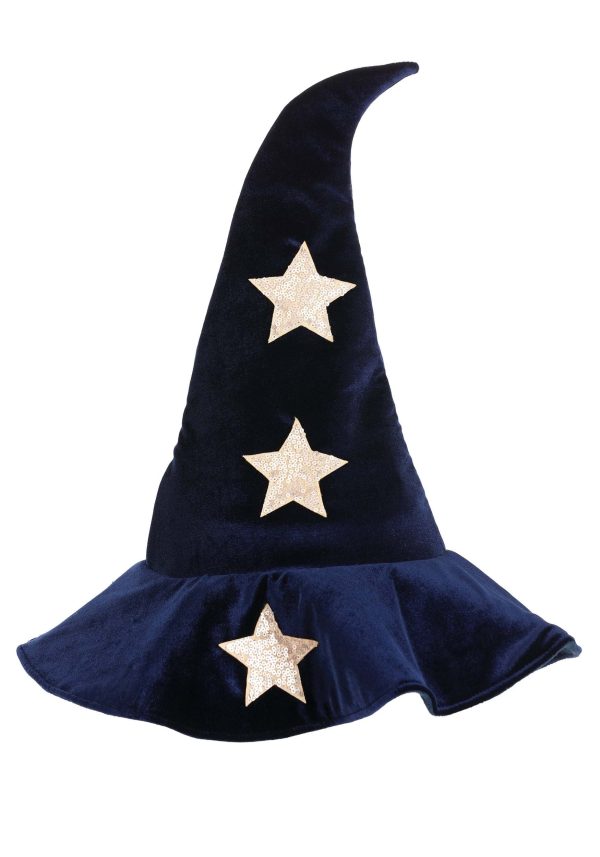 Velvet Stars Fancy Dress Costume Witch Hat Accessory