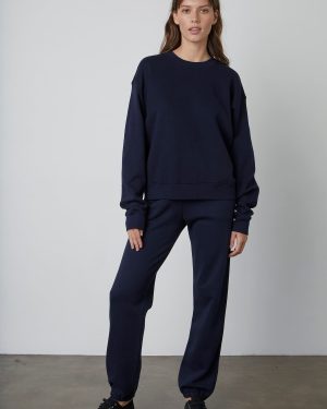 Velvet Tees Britney Fleece Sweatshirt In Navy - XL | Relaxed Fit