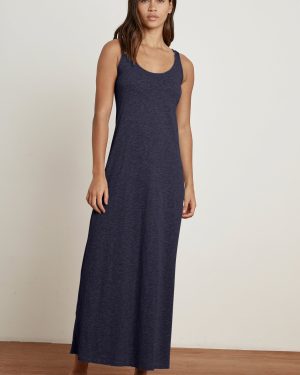 Velvet Tees Geneva Cotton Slub Maxi Dress Ink Size XL