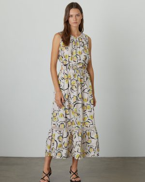 Velvet Tees Kamilla Printed Cut Out Dress Lilypad Size XL