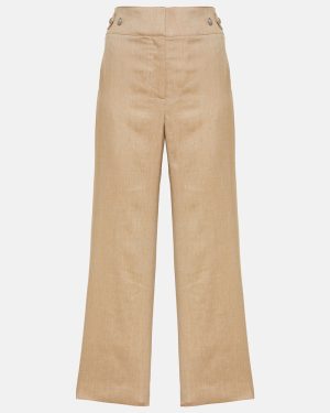 Veronica Beard Aubrie linen-blend cropped pants