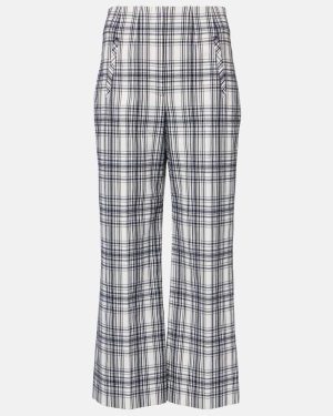 Veronica Beard Dova plaid cotton-blend wide-leg pants