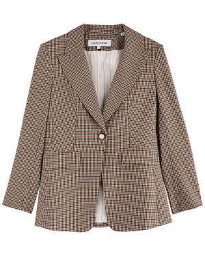 Veronica Beard Livy Dickey Checked Wool-blend Blazer - Brown - 6 (UK10 / S)