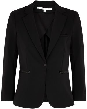 Veronica Beard Scuba Schoolboy Dickey Black Blazer - 14