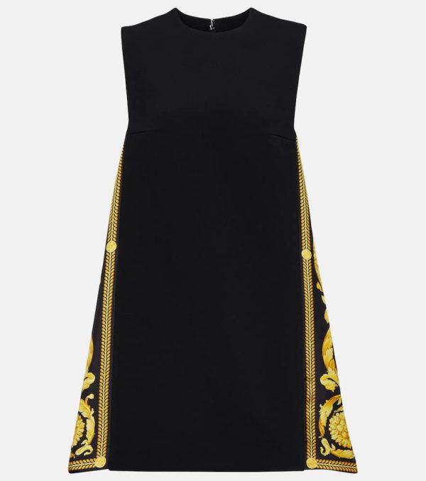 Versace Barocco crepe and twill shift dress