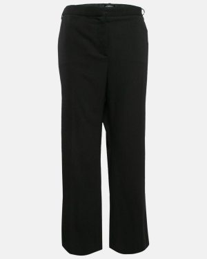 Versace Black Contrast Side Wool Cropped Trousers XL