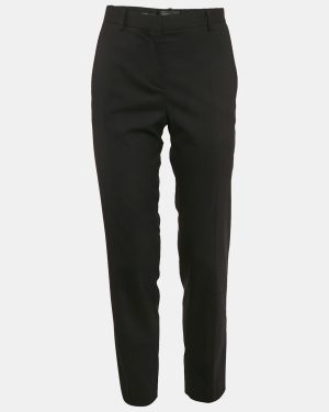 Versace Black Wool Blend Tailored Trousers S