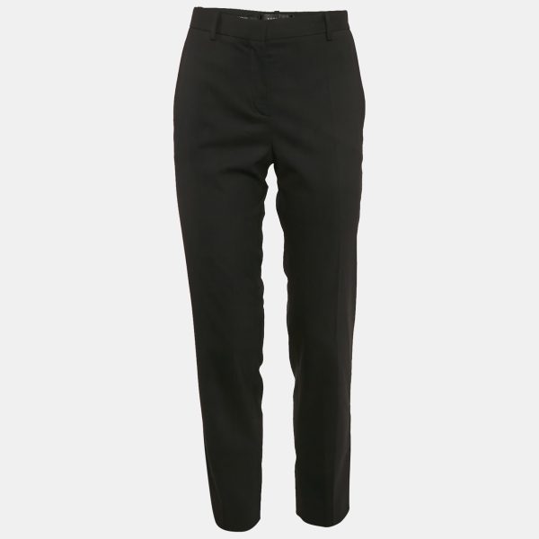 Versace Black Wool Blend Tailored Trousers S