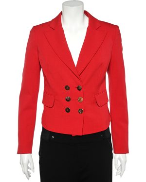 Versace Collection Red Double Breasted Blazer S