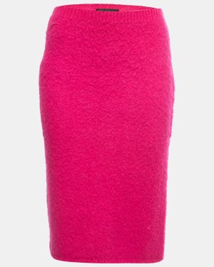 Versace Hot Pink Mohair Blend Knit Pencil Skirt S