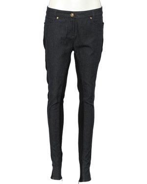 Versace Navy Blue Denim & Black Jersey Jeggings M