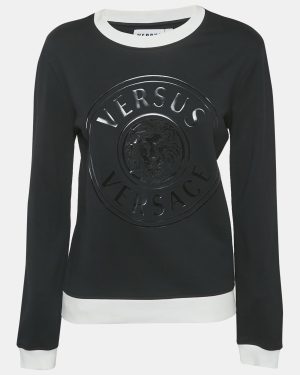 Versus Versace Black Medusa Applique Jersey Sweatshirt M
