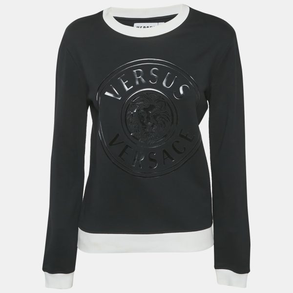 Versus Versace Black Medusa Applique Jersey Sweatshirt M