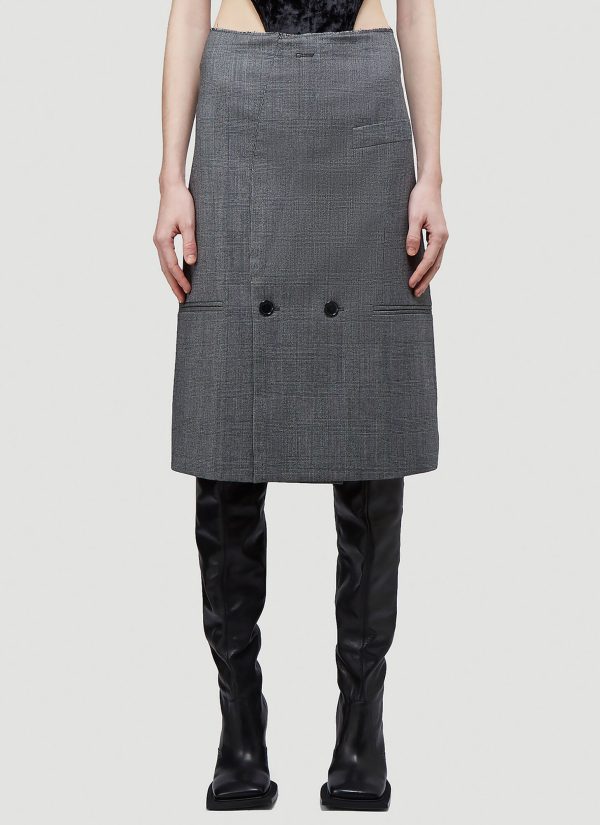 Vetements Tailored Pencil Skirt - Woman Skirts Grey S