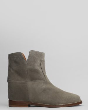 Via Roma 15 Ankle Boots Inside Wedge In Grey Suede