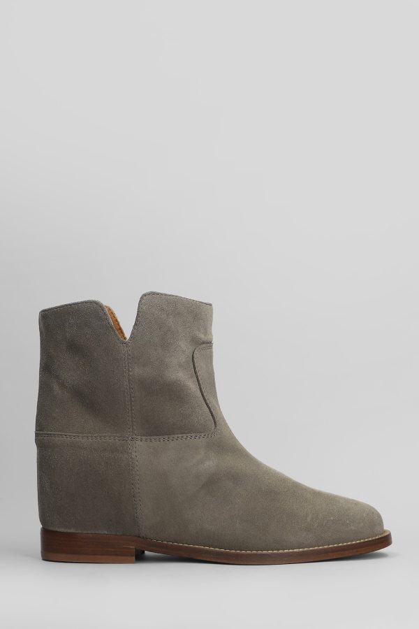 Via Roma 15 Ankle Boots Inside Wedge In Grey Suede