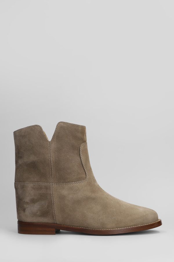 Via Roma 15 Ankle Boots Inside Wedge In Taupe Suede