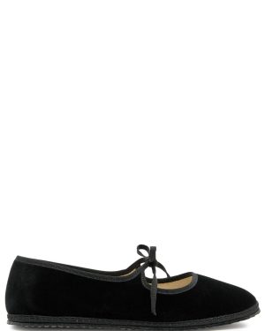 Vibi Venezia Brigitte Velvet Ballet Flats - Black - 39 (IT39/ UK6)