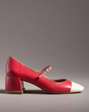 Vicenza Leather Colourblock Mary Janes Heels