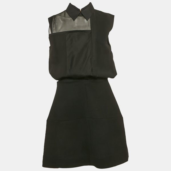 Victoria Beckham Black Wool Blend Sleeveless Mini Dress M