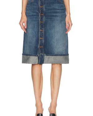 Victoria Beckham Midi Skirt in Heavy Vintage Indigo - Denim-Medium. Size 24 (also in ).