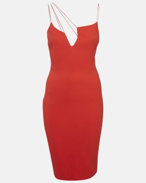 Victoria Beckham Red Crepe Bodycon Dress S