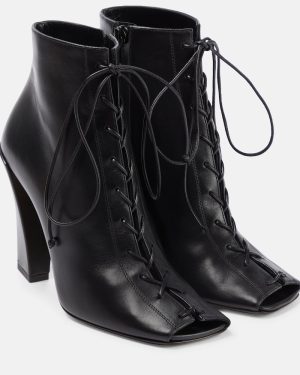 Victoria Beckham Reese leather peep-toe ankle boots
