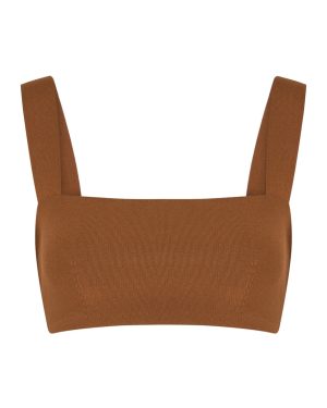 Victoria Beckham VB Body Stretch-knit bra top - Brown - 00 (UK4)