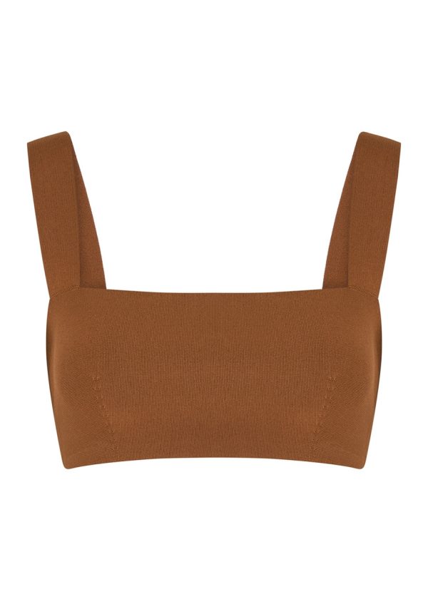 Victoria Beckham VB Body Stretch-knit bra top - Brown - 00 (UK4)