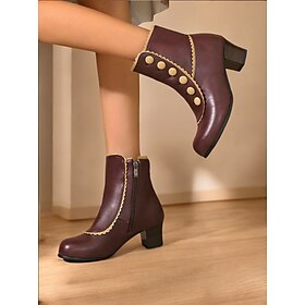 Victorian Vintage Green Leather Ankle Boots for Women - Retro Button Design with Scalloped Trim, Perfect for Fall Fashion