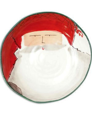 Vietri Old St. Nick Pasta Bowl - Red Hat