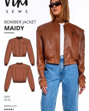 Vikisews Paper Sewing Pattern Maidy Bomber Jacket