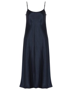 Vince Hammered Satin Slip Dress - Navy - M