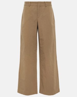 Vince High-rise cotton twill wide-leg pants