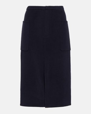 Vince High-rise wool-blend pencil skirt