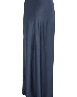 Vince Satin Maxi Skirt - Dark Blue - M (UK12 / M)