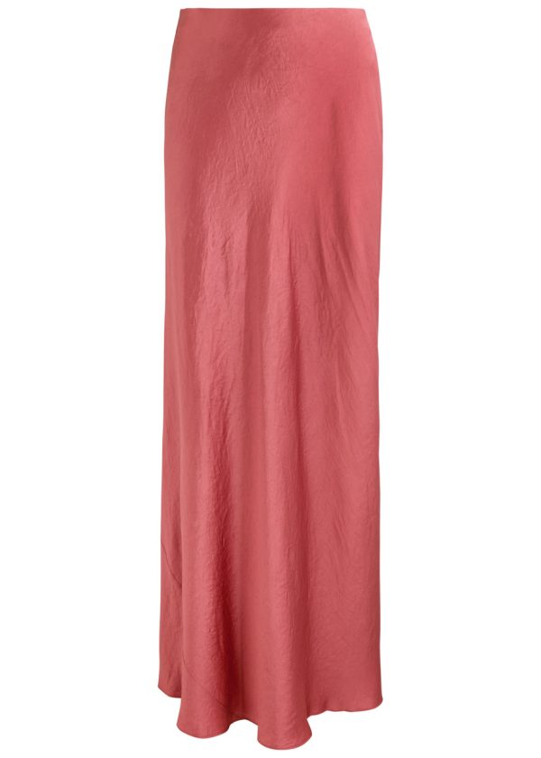 Vince Satin Maxi Skirt - Pink - M (UK12 / M)