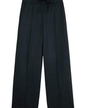 Vince Straight-leg Satin Trousers - Mid Navy - 10 (UK14 / L)
