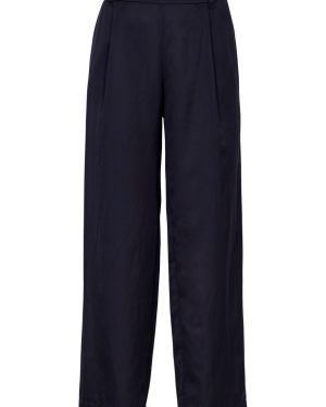 Vince Straight-leg Silk-blend Trousers - Navy - L