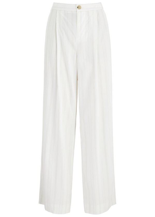 Vince Striped Wide-leg Trousers - White - 2 (UK6 /xs)