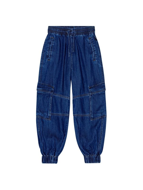 Viscose Blend Denim Cargo Pants
