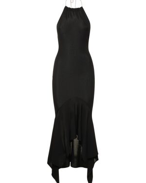 Viscose Jersey Long Halter Dress