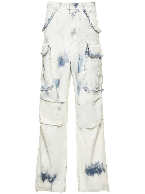 Vivi Cotton Denim Military Cargo Pants