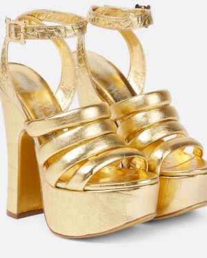 Vivienne Westwood Britney croc-effect leather platform sandals