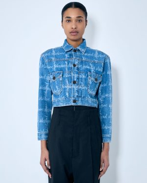 Vivienne Westwood Marlene Cropped Denim Jacket - Woman Jackets Blue S