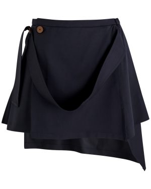 Vivienne Westwood Meghan Draped Wool Mini Wrap Skirt - Navy - 42 (UK10 / S)