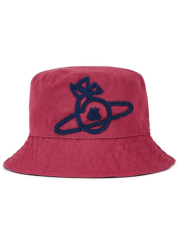 Vivienne Westwood Sonnet Orb-embroidered Canvas Bucket hat - Red - One Size