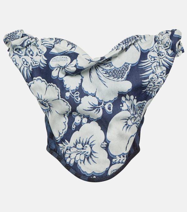 Vivienne Westwood Sunday floral denim corset top